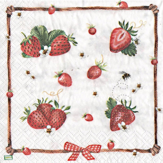 1 serviette papier Les fraises - 45