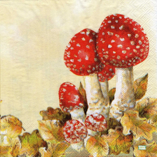 1 serviette papier Les champignons - 4