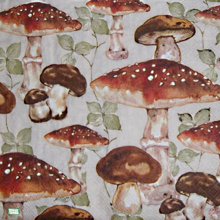 1 serviette papier Les champignons - 58