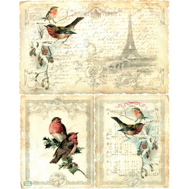 1 papier de riz Les oiseaux - R184