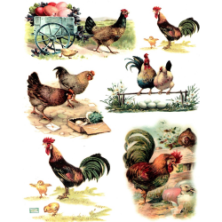 1 papier de riz Les Poules - R470