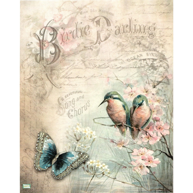 1 papier de riz Les Oiseaux - R977