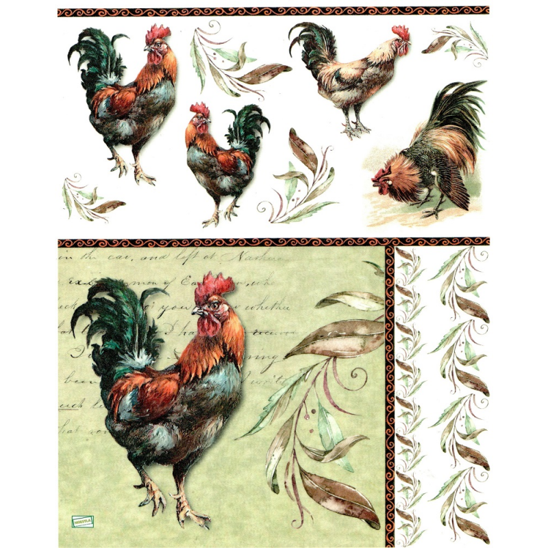 1papier de riz Les Poules-R1092