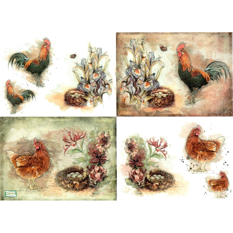 1papier de riz Les Poules-R1350