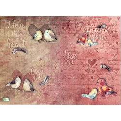 1papier de riz Oiseaux -R1547