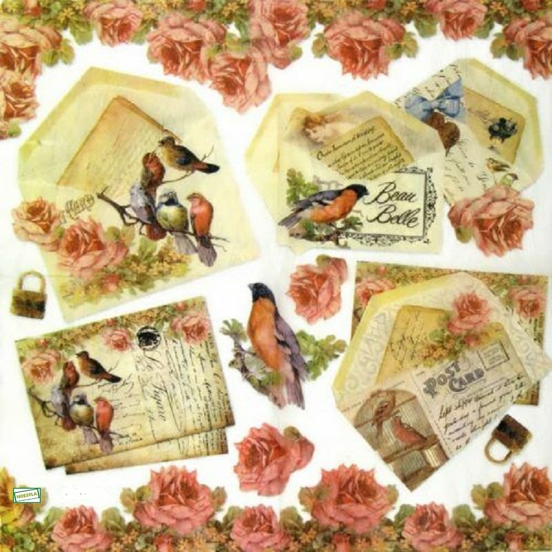 1GRAND papier riz Oiseaux -STA6