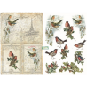 1 GRAND papier de découpage Oiseaux - D322