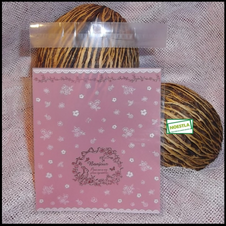 50 Pochettes cadeaux Bonjour Rose