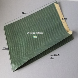 5 Pochettes cadeaux kraft vert