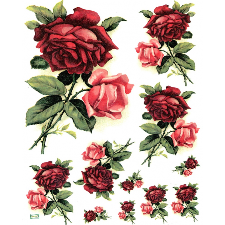 1 papier de riz Les Roses - R219