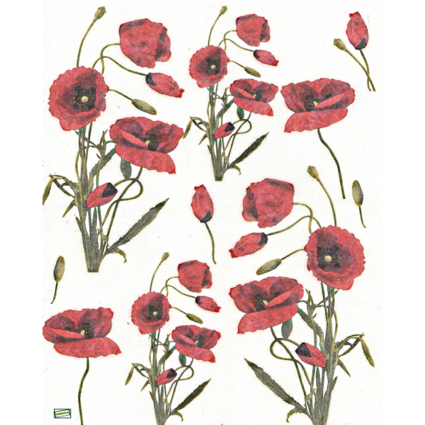 1 papier de riz Les Coquelicots - R416