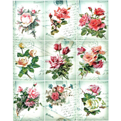 1 papier de riz Les Roses - R542