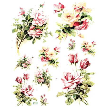 1 papier de riz Les Roses - R645