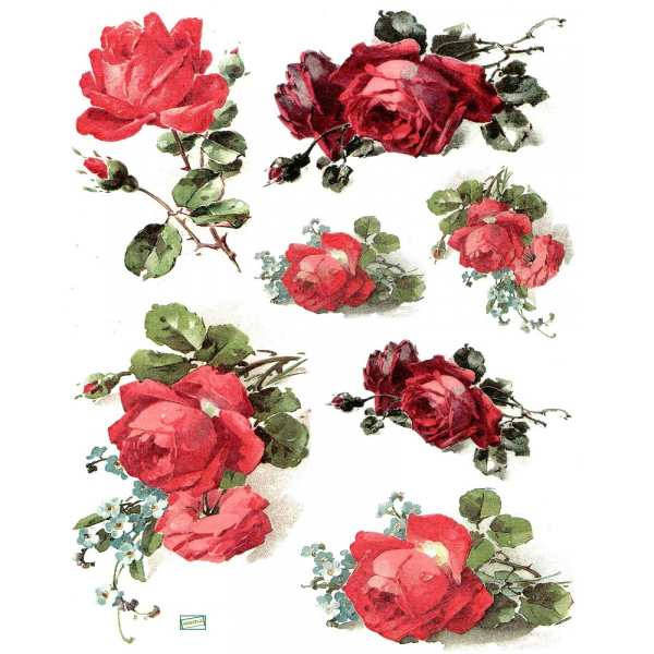 1 papier de riz Les Roses - R646