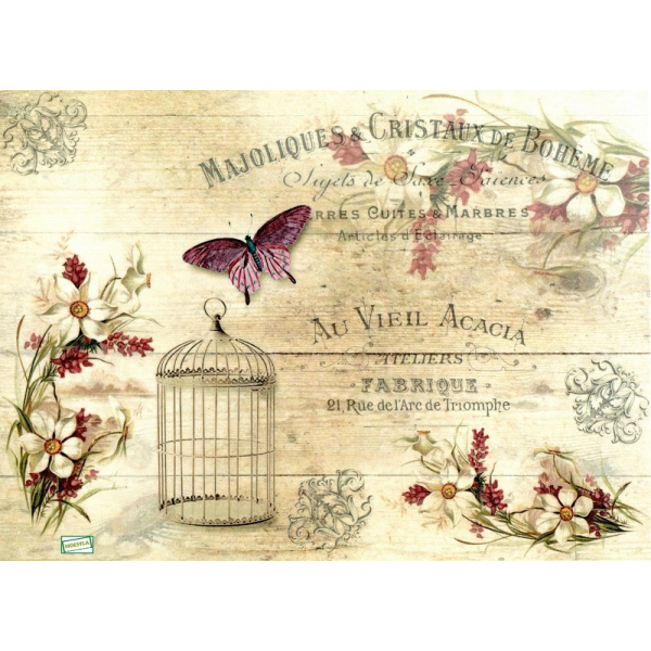 1 papier de riz Les Fleurs - R1186