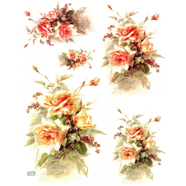 1 papier de riz Les Roses - R1204