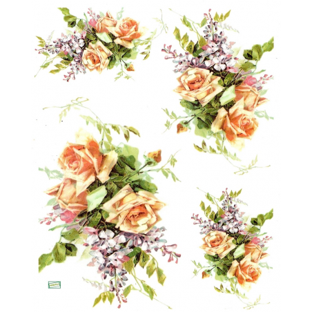 1 papier de riz Les Roses - R1206