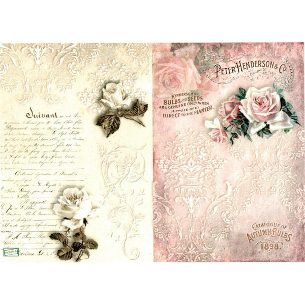 1 papier de riz Les Roses - R1362