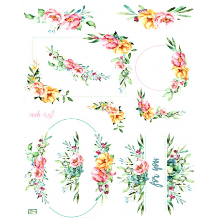 1 papier de riz Les Fleurs - R1460