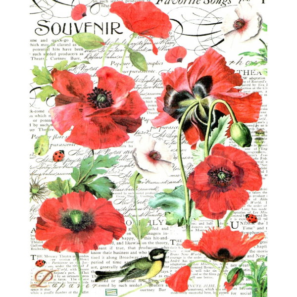 1 papier de riz Les Coquelicots - STA25