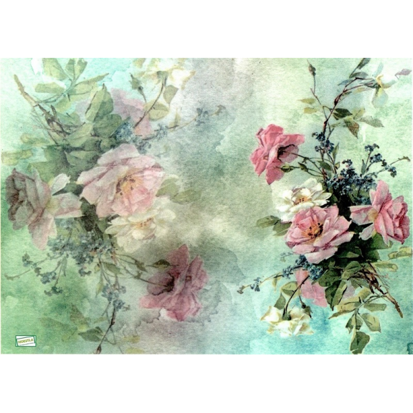 1 papier de riz Les Roses - R244L