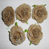 5 Fleurs en toile de jute