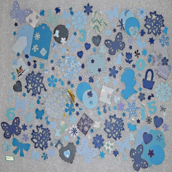 150 Découpes papier+50 demi perles bleu-8