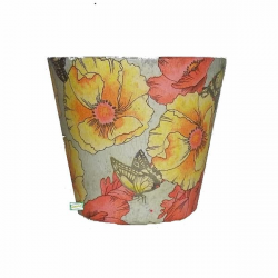 vase pot verre Coquelicots serviettage