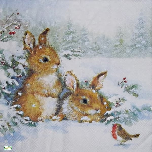 1 serviette Les Lapins -5