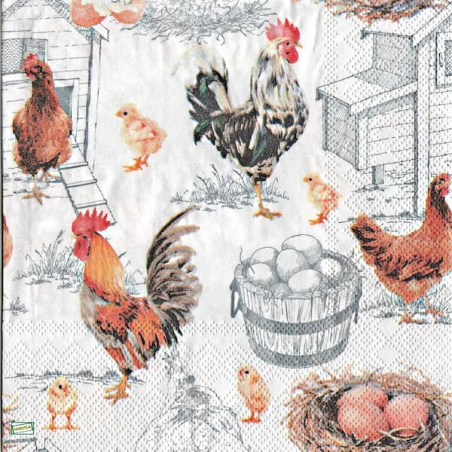 1serviette papier Poulets-28