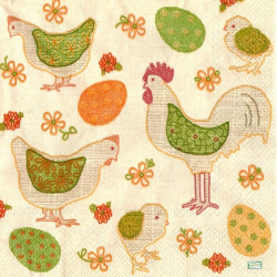 1 serviette Les Poules -84