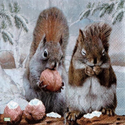 1 serviette Les écureuils -9