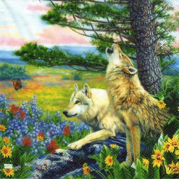 1serviette papier Les Loups-44