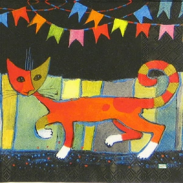 1serviette papier Chat-32