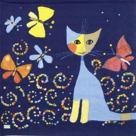 1serviette papier Chat-56