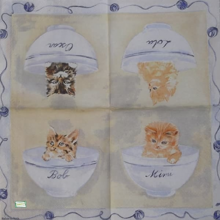 1 serviette Les chats - 109