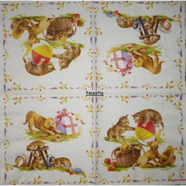 1serviette papier Chiens-49