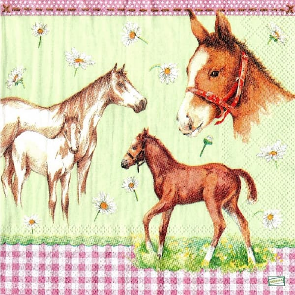 1 serviette Les chevaux -9