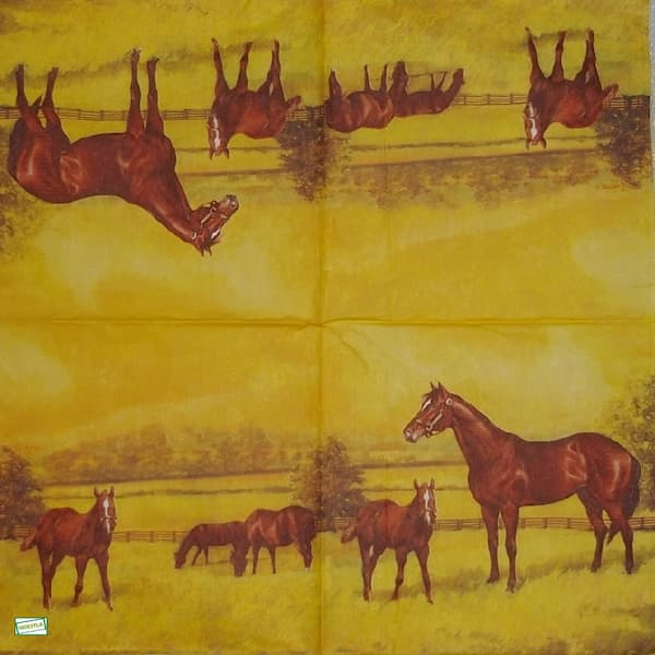 1serviette papier Chevaux-15