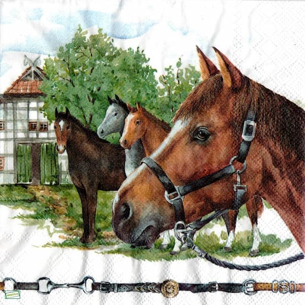 1serviette papier Chevaux-30