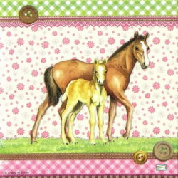 1serviette papier Chevaux-24