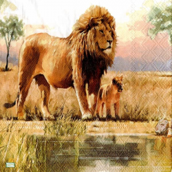 1 serviette Le lion -5