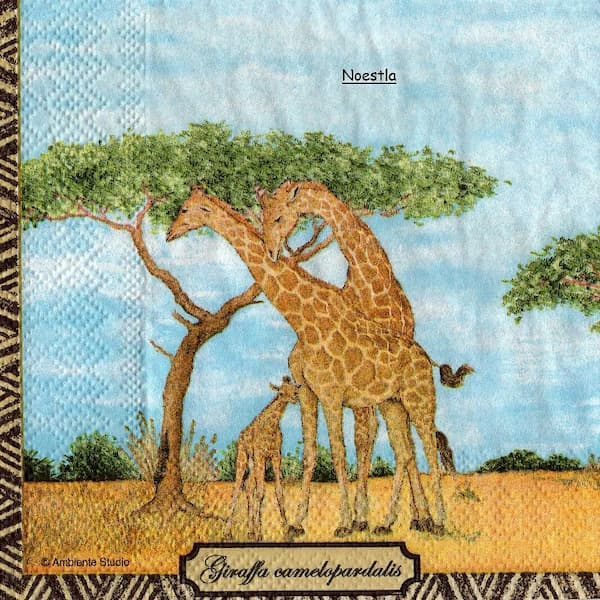 1 serviette Les girafes -60