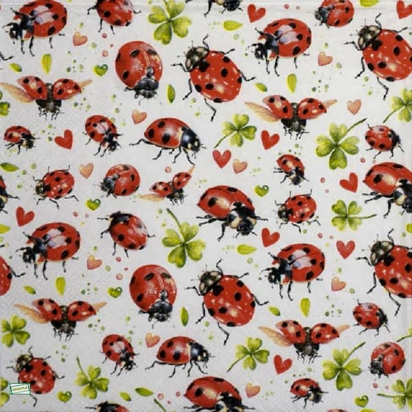 1 serviette Coccinelles -45