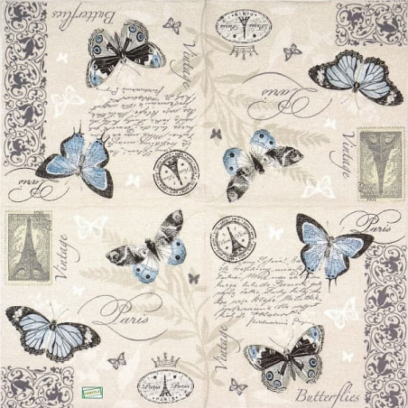 1 serviette Papillons -62