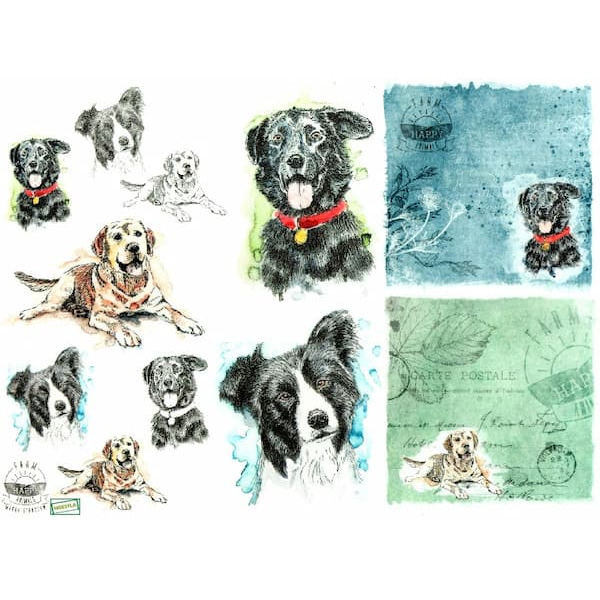 1 papier de riz Chiens -R1563