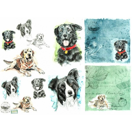 1 papier de riz Chiens -R1563