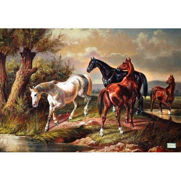 1GRAND papier riz Chevaux-ZAN173G