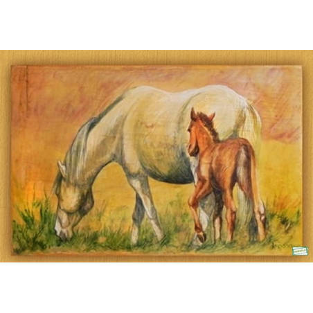 1GRAND papier riz Chevaux-ZAN322G