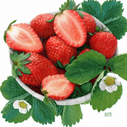 1 serviette Les fraises -5